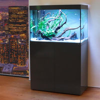 Produktbild von Amtra Alux 220 LED Aquarienkombination Grau für Süßwasser und Salzwasser mit Holzmobil - 220 l