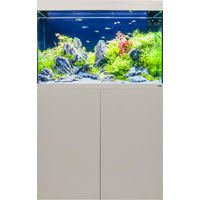 Produktbild von Amtra ALUX 220 LED Aquarienkombination Weiß für Süßwasser und Salzwasser mit Holzschrank und Deckel - 220 l