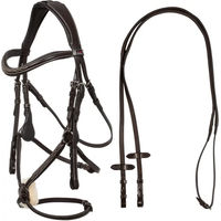 Produktbild von Anatomisch geformte Leder-Pferdezügel Supreme mit mexikanischem Nasenriemen in Braun für Ponys