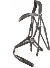 Produktbild von Anatomisch geformte mexikanische Reittrense Kavalkade Everado aus Leder in Schwarz für Vollblut