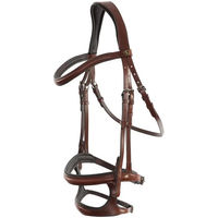 Produktbild von Anatomisch geformte Reittrense BR Equitation mit kombiniertem Nasenriemen aus Leder in Braun für Vollblut