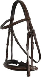 Produktbild von Anatomisch geformte Reitzäume BR Equitation Oxford aus Leder für Vollblut in Braun mit Silberbeschlägen