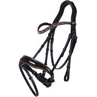 Produktbild von Anatomisch geformte Reitzäume QHP Orlando aus Leder in Schwarz für Vollblut