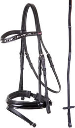 Produktbild von Anatomisch geformter Leder-Reitzäum Premiere Grenoble für Vollblut in Schwarz