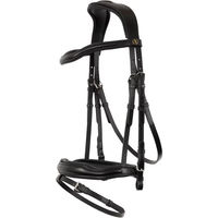 Produktbild von Anatomisch geformter Leder-Trensenzaum BR Equitation Luton für Vollblut in Schwarz, Braun oder Silber