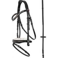 Produktbild von Anatomisch geformter Leder-Trensenzaum Premiere Bastia in Schwarz Gold Größe Full