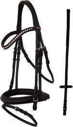 Produktbild von Anatomisch geformter Reizzaum Premiere Rennes aus Leder in Schwarz für Vollblut Pferde