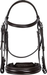 Produktbild von Anatomische Dressurtrense Equestro aus Edelstahl für Vollblut in Braun oder Schwarz
