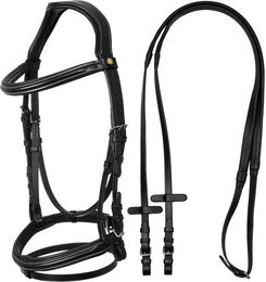Produktbild von Anatomische Sattelunterlage Equestro aus Leder in Schwarz für Vollblut/VB