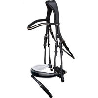 Produktbild von Anatomische Trense Malibu Schockemöhle Sports Leder Schwarz Weiß Silber Warmblut