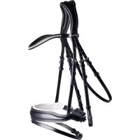 Produktbild von Anatomische Trense Stanford Trensenzaum aus Leder Schwarz/Weiß VB-WB