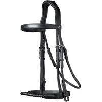 Produktbild von Anatomisches Leder-Reithalfter mit Seilnasenband Trust Dublin für Vollblut in Schwarz oder Braun