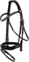 Anatomisches Leder-Reitkomplettzeug BR Equitation Stockport Schwarz für Vollblut – Bild 1 von 1