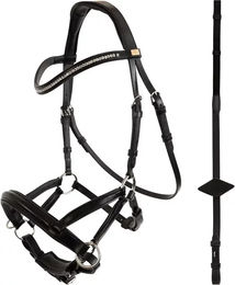 Anatomisches Leder-Reitkomplettzeug BR Equitation Thaxted für Vollblut in Schwarz – Bild 1 von 1