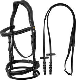 Produktbild von Anatomisches Lederzaumzeug Equestro Schwarz XFull