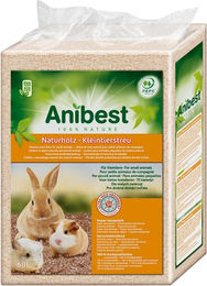 Anibest Kleintierstreu aus natürlichen Weichholzspänen für Kaninchen, Hamster und Meerschweinchen, 60 l (3,2 kg) - 3,2 kg – Bild 1 von 9