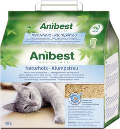 Produktbild von Anibest Naturholz Katzenstreu unparfümiert 2 x 10 l (ca. 8,6 kg) - 2 x 10 l