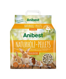 Anibest Naturholz Kleintierpellets Einstreu für Kaninchen Hamster und Meerschweinchen 5,5 kg - 10 l – Bild 1 von 13