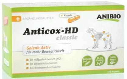 Anibio Anticox-HD Classic K Pflanzliches Gelenk-Ergänzungsfuttermittel für Hunde und Katzen 140 Kapseln – Bild 1 von 2