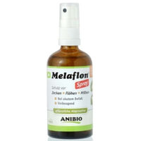 Produktbild von Anibio Melaflon Spray 100ml zur Ungezieferbekämpfung für Hunde und Katzen für alle Altersstufen