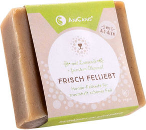 AniCanis FRISCH FELLIEBT Fellseife für Hunde mit normaler Haut Bio ohne Farb- und Aromastoffe 1000g – Bild 1 von 2