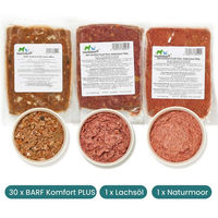 Produktbild von AniForte BARF-Einsteigerpaket für große Hunde mit Huhn, Rind und Lachs ohne künstliche Zusatzstoffe 30 x 500 g - 32 x 500 g