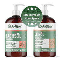 Produktbild von AniForte BARF-Öl Set mit Leinöl und Lachsöl 2x 1000ml