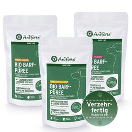 Produktbild von AniForte Bio BARF-Püree Nassfutter 3er Probier-Set ohne tierisches Protein