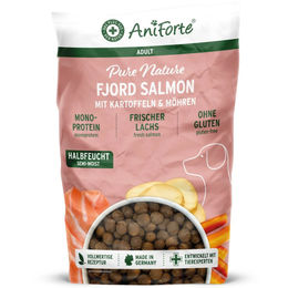 Produktbild von AniForte Fjord Salmon Halbfeuchtes Trockenfutter für adulte Hunde mit Lachs getreidefrei und kaltgepresst