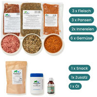 Produktbild von AniForte Haustierkost SchnupperBox Menü 2 mit Rind Truthahn Lamm Huhn und Lachs 5 kg - 5 kg