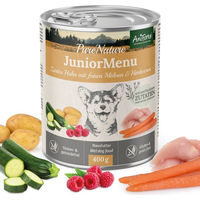 Produktbild von AniForte JuniorMenue Nassfutter Zartes Huhn mit Möhrchen Getreidefrei und Glutenfrei 400 g