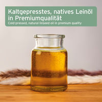 Produktbild von AniForte Leinöl 1 Liter Kaltgepresstes Haut-Fell-Supplement für Hunde Katzen und Pferde - 1 l
