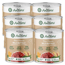 Produktbild von AniForte Nassfutter Büffel mit Spinat glutenfrei und sensitive zur Unterstützung der Verdauung