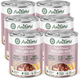 AniForte Nassfutter Ente getreidefrei und glutenfrei 6x400 g - 6 x 400 g – Bild 1 von 5