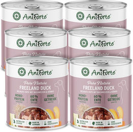 AniForte Nassfutter Ente getreidefrei und glutenfrei 6x800 g - 6 x 800 g – Bild 1 von 5