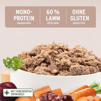 Produktbild von AniForte Nassfutter FarmsLamb Lamm für Hunde Adult 6 x 800g Dose ohne Konservierungsstoffe und Aromastoffe - 6 x 800 g