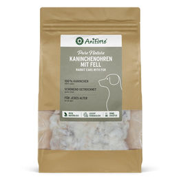 Produktbild von AniForte Naturkaukartikel Kaninchenohren mit Fell Monoprotein Sensitive für alle Altersstufen