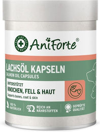 AniForte Omega-3 Lachsöl Kapseln für Hunde und Katzen zur Unterstützung von Haut und Fell, 200 Stück – Bild 1 von 9