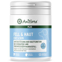 Produktbild von AniForte Plus Fell & Haut Supplement für Hunde mit 90 Tabletten zur Unterstützung bei Dermatose und Haarausfall - 90 Stk.