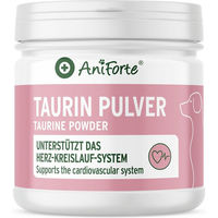 Produktbild von AniForte Taurin Pulver zur Unterstützung von Herz und Immunsystem für Hunde aller Altersstufen und Größen
