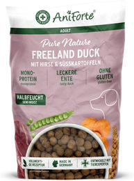 AniForte Trockenfutter FreelandDuck Ente mit Hirse für Hunde Adult Glutenfrei Monoprotein 12,5 kg - 12,5 kg – Bild 1 von 5