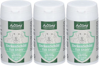 Produktbild von AniForte ZeckenSchild Kapseln für mittelgroße Hunde mit Vitaminen zur Unterstützung von Haut und Fell