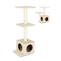 Produktbild von animal-design Katzen Kratzbaum aus Sisal und Plüsch beige 97 cm x 36 cm