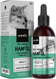 Animigo Bio Hanföl für Hunde und Katzen 60 ml veganes Haut-Fell-Supplement mit Omega 3, 6 und 9 - 60 ml – Bild 1 von 4
