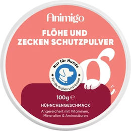 Produktbild von Animigo Floh- und Zeckenabwehr-Puder für Hunde aller Altersstufen und Größen 100g