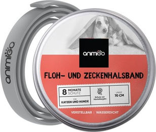 Produktbild von Animigo Floh- und Zeckenhalsband für Katzen und Hunde mit 8 Monaten Schutz wasserfest für alle Größen