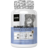 Produktbild von Animigo Harnwegshilfe für Hunde mit Cranberry und D-Mannose - 130 Kapseln für alle Altersstufen zur Unterstützung von Harnwegen und Nieren