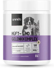 animigo Hüft- und Gelenkkomplex Soft Chews mit MSM, Kurkuma, Glucosamin, Hyaluronsäure und Chondroitin für Hunde und Katzen 120 Stück – Bild 1 von 8