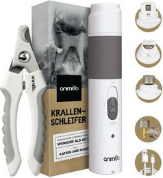 animigo Krallenschleifer mit Krallenschere für Hunde und Katzen mit 2 Geschwindigkeiten und USB Anschluss in Weiß - 1 Stk. – Bild 1 von 9