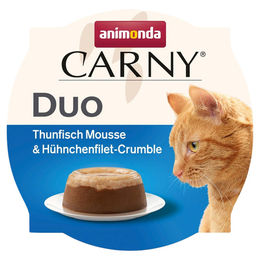 Produktbild von Animonda Carny Adult Duo Katzenfutter Thunfisch Mousse und Hühnchenfilet-Crumble 70 g 24 Stück - 24 x 70 g